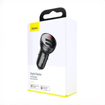 شارژر فندکی دو پورت 24 وات بیسوس Baseus Digital Display Car Charger Dual USB CCBX-0G 2