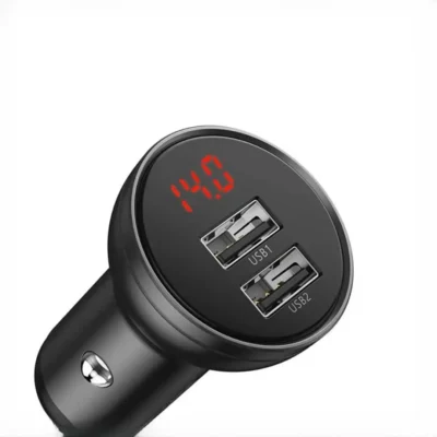 شارژر فندکی دو پورت 24 وات بیسوس Baseus Digital Display Car Charger Dual USB CCBX-0G 5