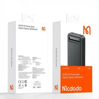 پاوربانک 22.5 وات ظرفیت 20000 مک دودو مدل MCDODO Power Bank Digital Display MC-389 5