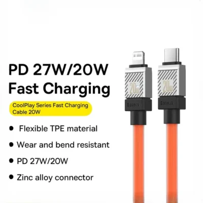 کابل شارژ تایپ سی به لایتنینگ بیسوس Baseus CoolPlay Series Fast Charging Cable Type-C to iPhone 20W 6