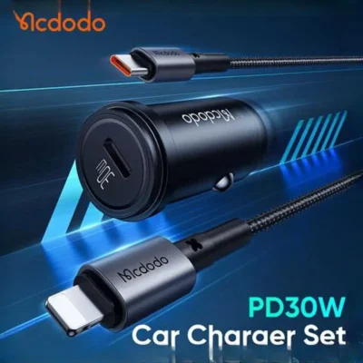 شارژر فندکی مکدودو 30 وات به همراه تایپ سی به لایتنینگ MCDODO CC-7492 2