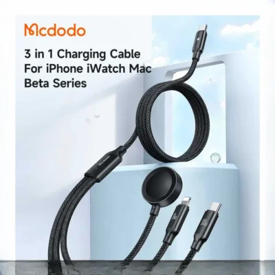 کابل شارژ 100 وات 3در1 مکدودو Mcdodo CA-494 USB-C to Type-C + iP + Wireless Charger for Apple Watch 3 in 1 Charging Cable 3