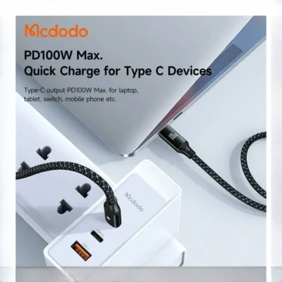 کابل شارژ 100 وات 3در1 مکدودو Mcdodo CA-494 USB-C to Type-C + iP + Wireless Charger for Apple Watch 3 in 1 Charging Cable 5