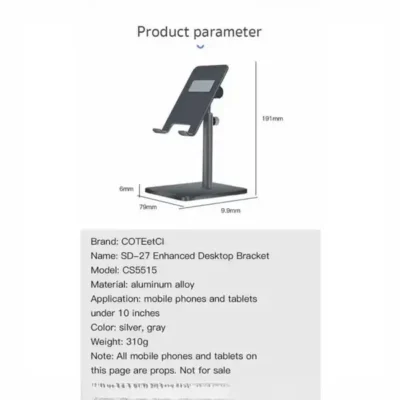 پایه رومیزی موبایل و تبلت کوتتسی Coteetci Metal Desktop Stand CS5515 SD-27 3