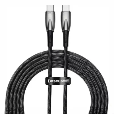 کابل دو سر تایپ سی 100 وات 1 متر بیسوس Baseus Glimmer Type-C To Type-C Fast Charging Data Cable CADH000701