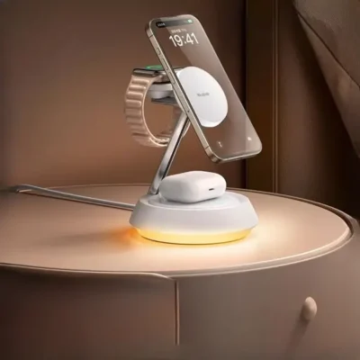 شارژر وایرلس 3 کاره مک دودو Mcdodo 15W Night Light Magnetic Wireless Charging Station CH-495 2