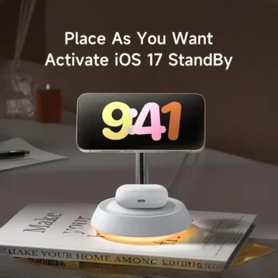 شارژر وایرلس 3 کاره مک دودو Mcdodo 15W Night Light Magnetic Wireless Charging Station CH-495 3