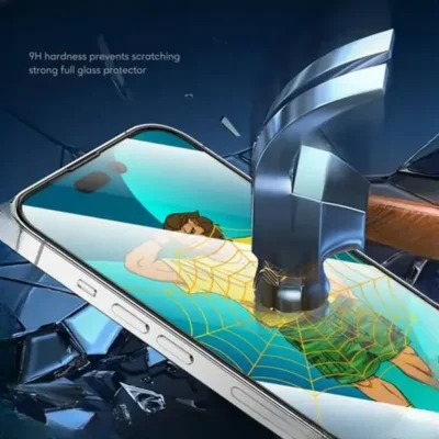 گلس دور سلیکیونی گرین لاین آیفون Green Lion 3D Silicone Plus High Definition For Iphone 14 Pro Max GN3DSHD14PM 2
