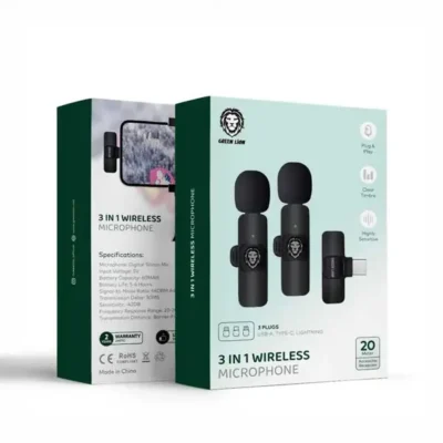 میکروفون 3 در 1 گرین لاین Green Lion 3in1 Wireless Microphone GN3WIRMICPBK 5