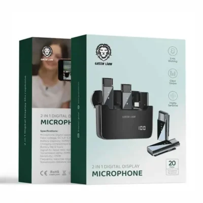 میکروفون وایرلس لایتنینگ گرین لاین Green Lion Lightning 2in1 Digital Display Microphone GN2IN1DDMLTBK 2