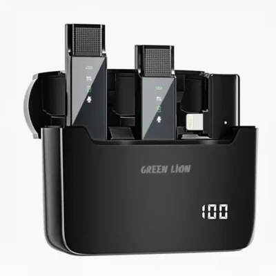 میکروفون وایرلس لایتنینگ گرین لاین Green Lion Lightning 2in1 Digital Display Microphone GN2IN1DDMLTBK
