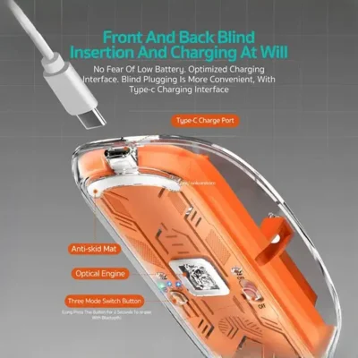 موس بیسیم 3 حالته کوتسی Coteci Magic Crystal II Three Mode Mouse 84015 11