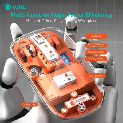 موس بیسیم 3 حالته کوتسی Coteci Magic Crystal II Three Mode Mouse 84015 4