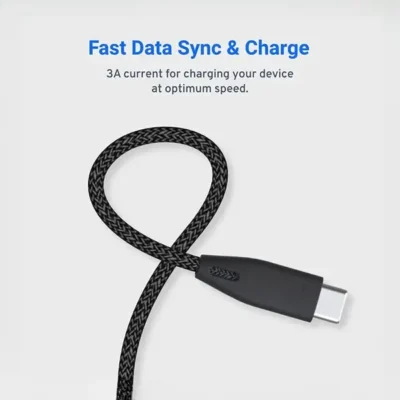 کابل دو سر تایپ سی 100 وات پاورولوژی Powerology Braided USB-C To USB-C Data Cable PBCC2BK 5