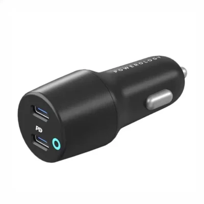 شارژر فندکی دو پورت 55 وات پاورولوژی Powerology Ultra-Quick Car Charger PCCSR006