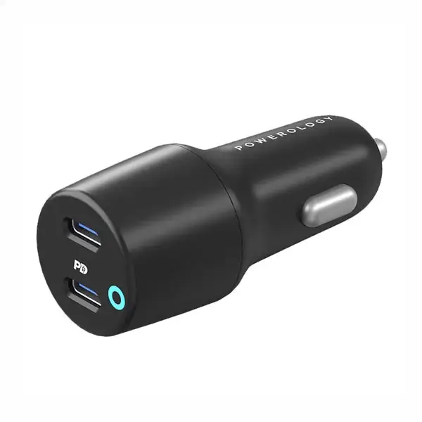 شارژر فندکی دو پورت 55 وات پاورولوژی Powerology Ultra-Quick Car Charger PCCSR006
