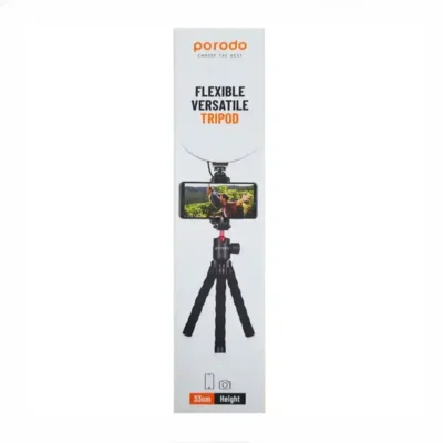 سه پایه دوربین و موبایل با پایه منعطف پرودو Porodo Flexible Versatile Tripod PD-TRPH-BK 5