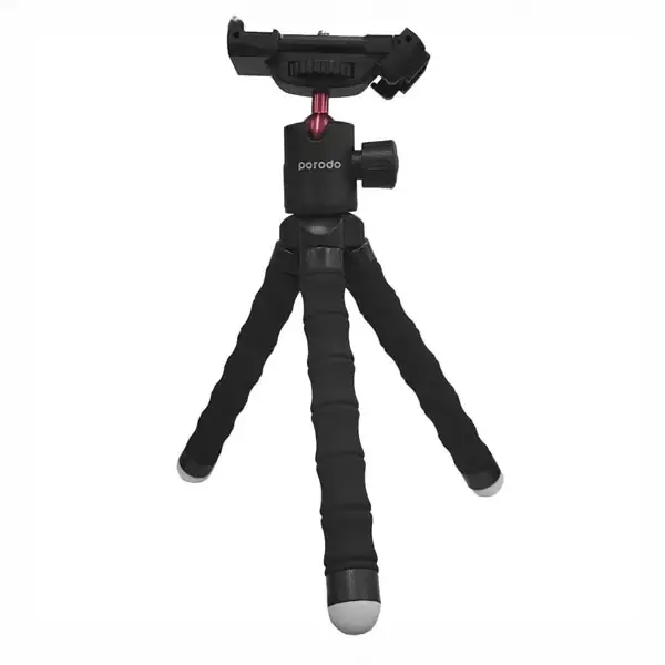 سه پایه دوربین و موبایل با پایه منعطف پرودو Porodo Flexible Versatile Tripod PD-TRPH-BK