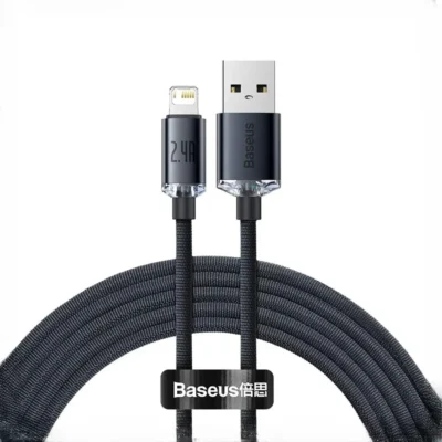 کابل شارژ USB به Lightning بیسوس 2 متر Baseus Crystal Shine USB to iP CAJY000101 4