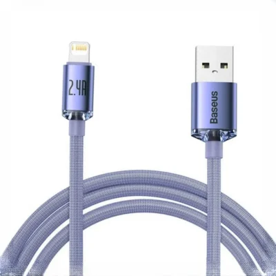 کابل شارژ USB به Lightning بیسوس 2 متر Baseus Crystal Shine USB to iP CAJY000101