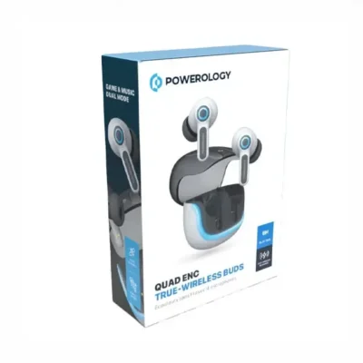 هندزفری بلوتوث پاورولوژی Powerology Quad Mic ENC TWS Earphone PWLAU005 5