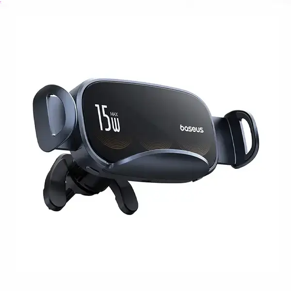 هولدر دریچه کولر و شارژر وایرلس 15 وات بیسوس Baseus LightChaser Electric Car Mount BS-CM029