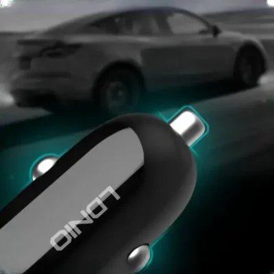 شارژر فندکی 30 وات با کابل همراه الدینیو LDNIO Car Charger C106 4