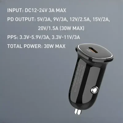 شارژر فندکی 30 وات با کابل همراه الدینیو LDNIO Car Charger C106 7