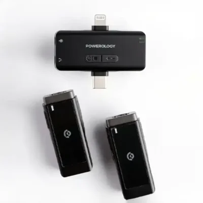 میکروفون بلاگری دوگانه پاورولوژی Powerology Dual Connector Wireless Lavalier Microphone PWMIC2BK 4