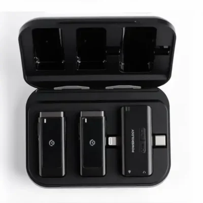 میکروفون بلاگری دوگانه پاورولوژی Powerology Dual Connector Wireless Lavalier Microphone PWMIC2BK 5