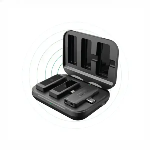 میکروفون بلاگری دوگانه پاورولوژی Powerology Dual Connector Wireless Lavalier Microphone PWMIC2BK