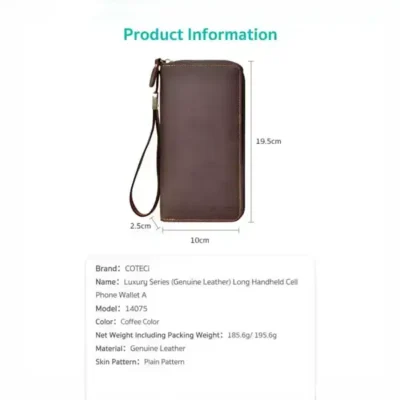 کیف پول و کیف موبایل چرمی کوتسی Coteci Luxury Series Long HandHeld Cell Phone Wallet 14075 8