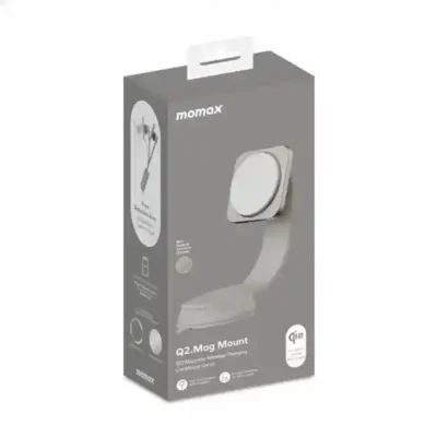 هولدر مگنتی و شارژر وایرلس مومکس Momax Q2. Mag Mount 15W MagSafe Wireless Charger CM32L 5