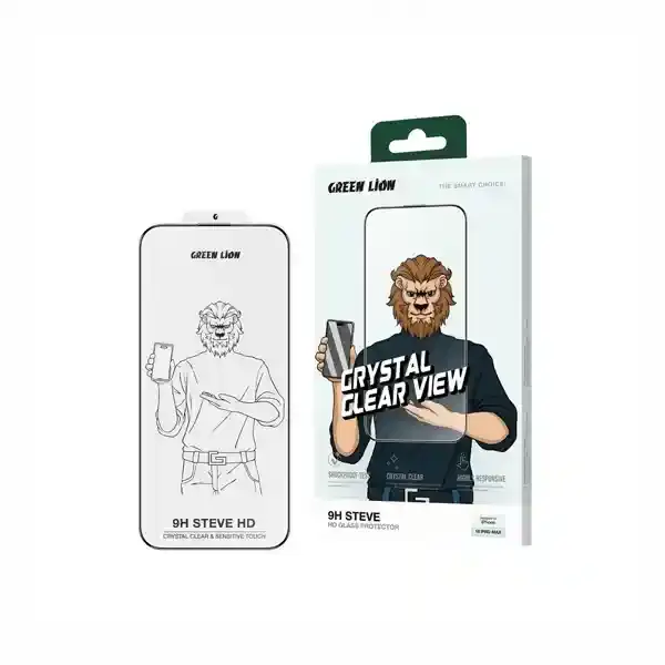 گلس آیفون 16پرو گرین لاین Green Lion 9H Steve HD iPhone 16 pro