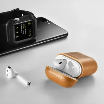 کاور ایرپاد 1/2 چرم ایکارر ICARER Air Pods Protective Leather Case IAP018 5