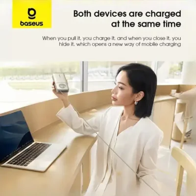 پاوربانک 30 وات 20000 با کابل لایتنینگ همراه بیسوس Baseus Nomos Power Bank PPLSL01-20 4