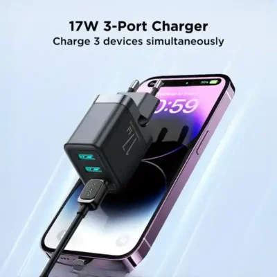 آداپتور 3 پورت 17 وات جویروم Joyroom Smart Charger JR-TCN02EU 4