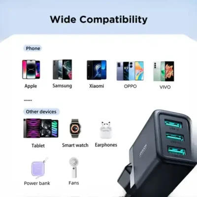 آداپتور 3 پورت 17 وات جویروم Joyroom Smart Charger JR-TCN02EU 5