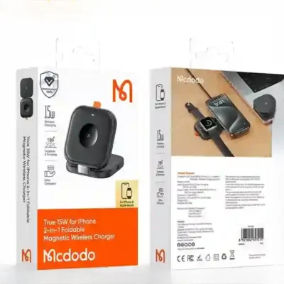 شارژر وایرلس تاشو 2 کاره مک دودو Mcdodo Magnetic Wireless Charger CH-2160 2