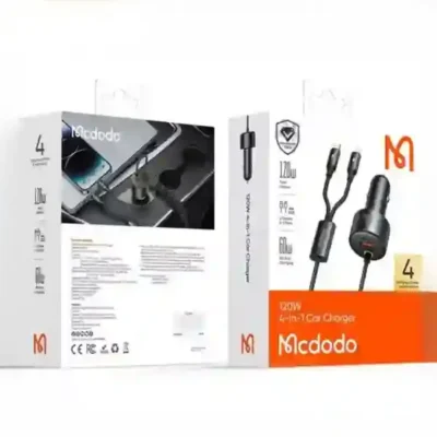 شارژر فندکی 120 وات با دو کابل متصل مک دودو Mcdodo 4 in 1 car charger CC-0370 2