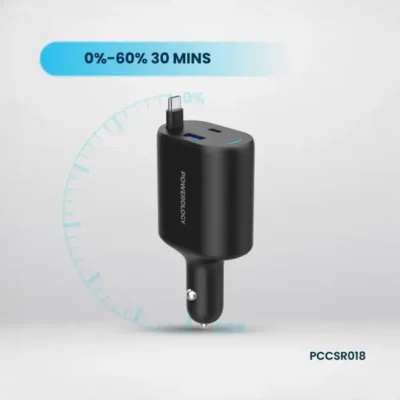 شارژرفندکی 70 وات با کابل پاورولوژی Powerology Car Charger 70W PCCSR018 3