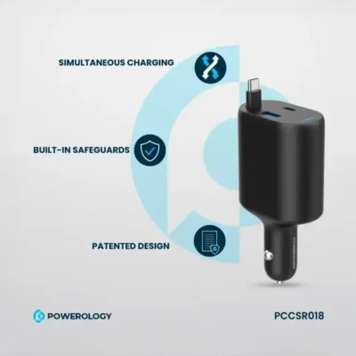 شارژرفندکی 70 وات با کابل پاورولوژی Powerology Car Charger 70W PCCSR018 7
