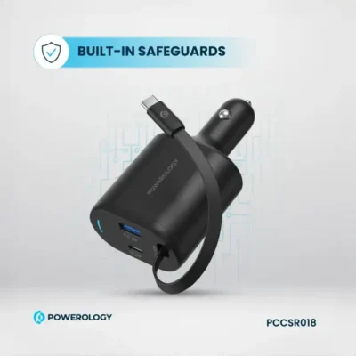 شارژرفندکی 70 وات با کابل پاورولوژی Powerology Car Charger 70W PCCSR018 8