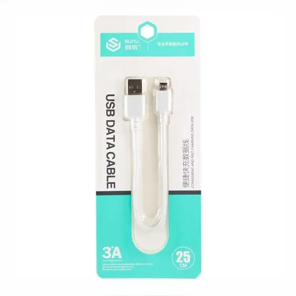 کابل شارژ کوتاه میکرو یو اس بی Sunu Micro USB Cable 25cm