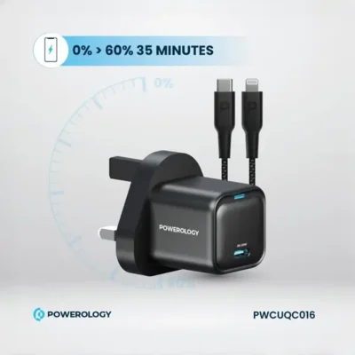 آداپتور شارژ 20 وات پاورولوژی Powerology Ultra-Compact GaN Charger PWCUQC016 3