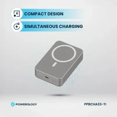 پاوربانک مگ سیف 20000 پاورولوژی Powerology Magsafe Aluminum Power Bank PPBCHA33 3