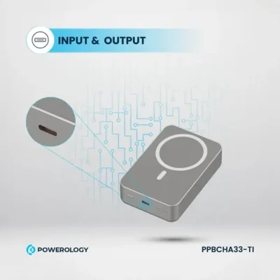 پاوربانک مگ سیف 20000 پاورولوژی Powerology Magsafe Aluminum Power Bank PPBCHA33 6