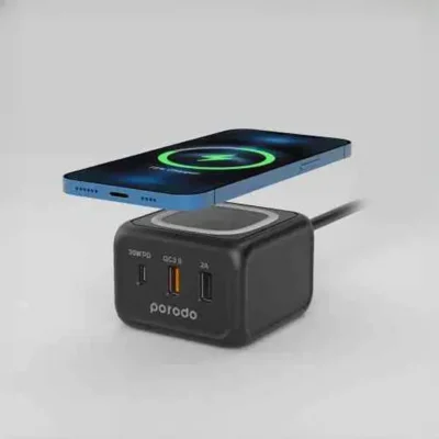 شارژر وایرلس رومیزی 3 پورت 30 وات پرودو Porodo Triple Ports Fast Wireless Charger FWCH005 4