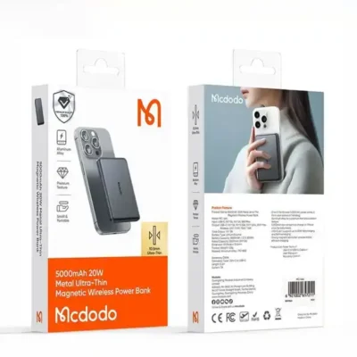پاوربانک وایرلس 5000 مگنتی مک دودو Mcdodo MC-464 Metal Ultra Thin 4