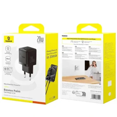 آداپتور شارژ دیواری 20 وات بیسوس 1C CCZC20CE 2